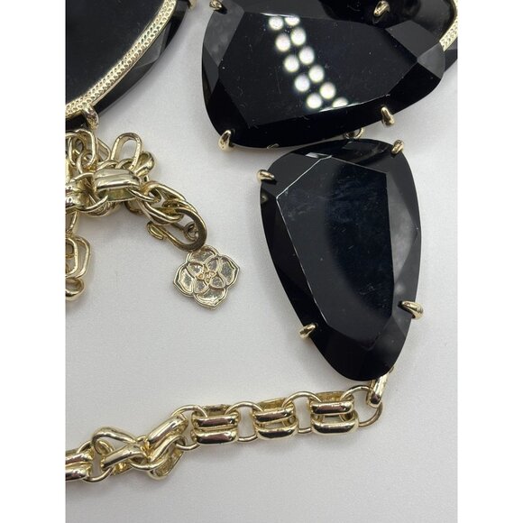 Kendra Scott Marlow Statement Necklace Black & Gold - Picture 6 of 6